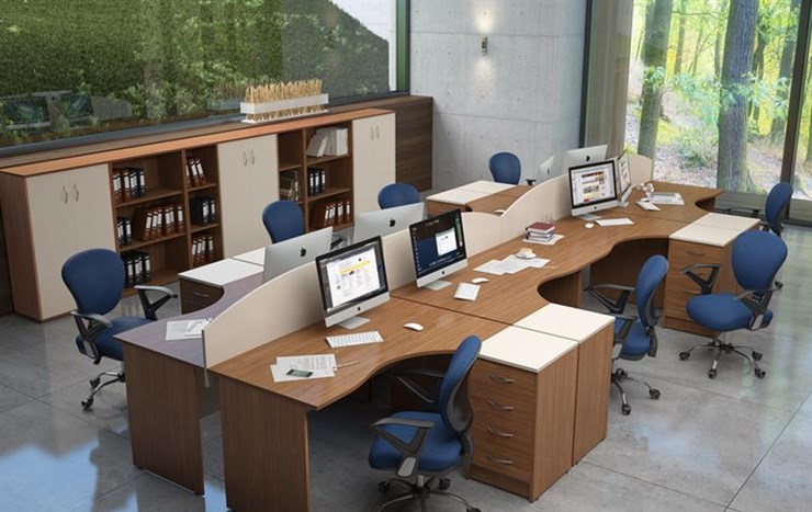Офисный комплект мебели IMAGO три стола, 2 шкафа, стеллаж, тумба в Костроме - изображение 4